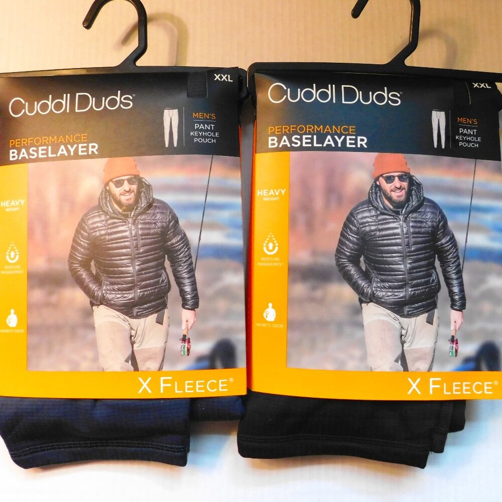 Cuddl Duds Heavyweight X Fleece Performance Base Layer Pants Men's XXL Two Pairs